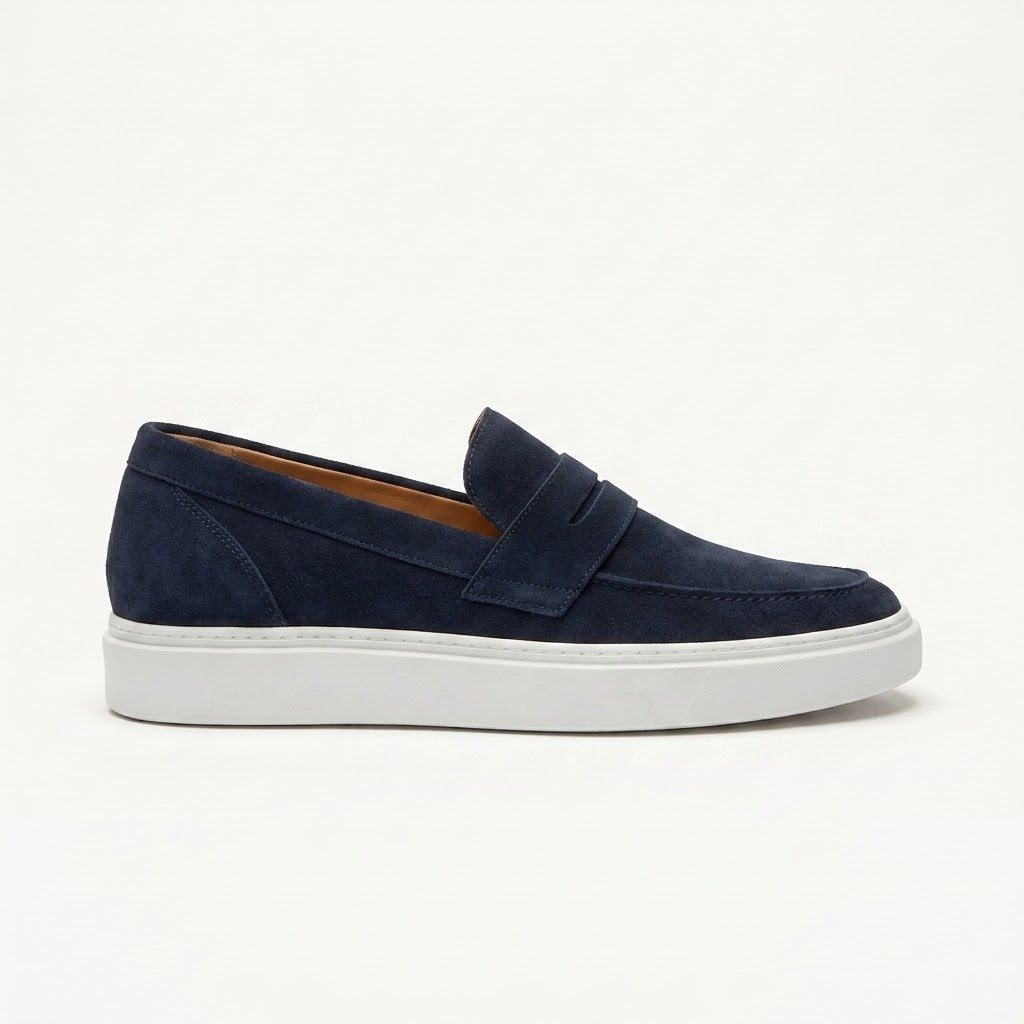 Ravello Suede Loafers Navy Blue ( 7 cm )