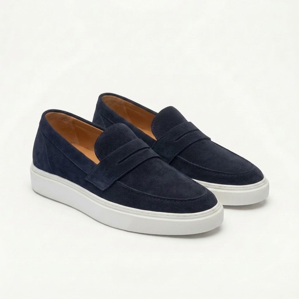 Ravello Suede Loafers Navy Blue ( 7 cm )