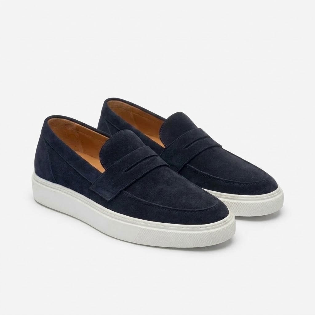 Ritiely Suede Loafers Navy Blue 7 Cm