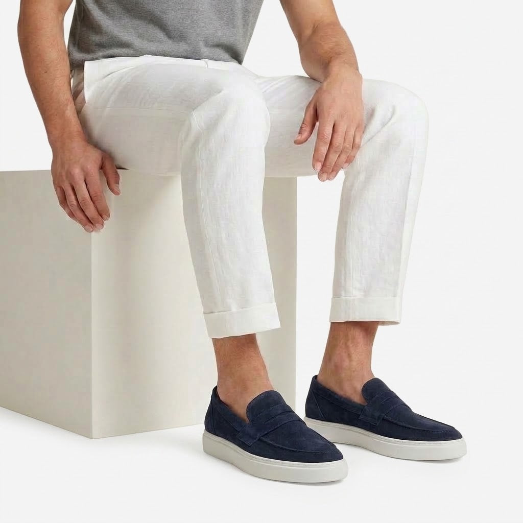 Ritiely Suede Loafers Navy Blue 7 Cm