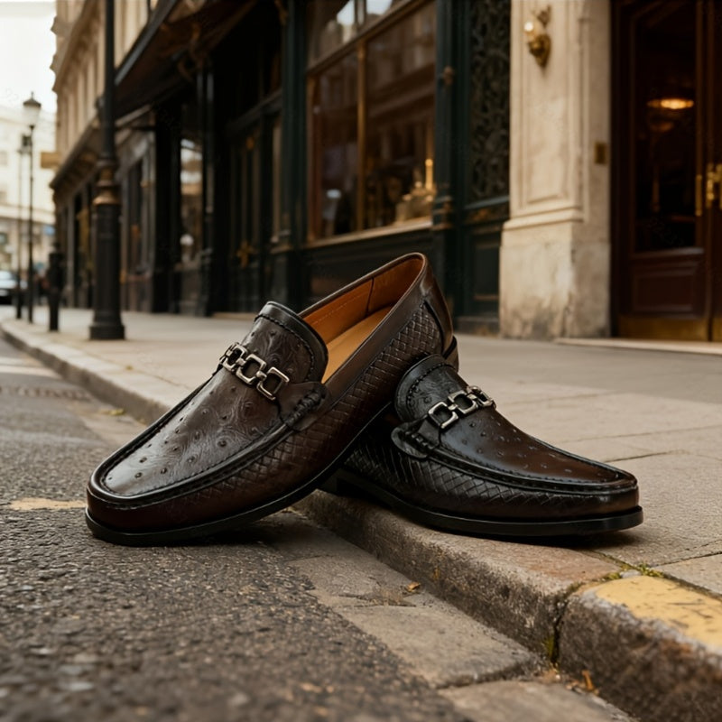 Montelli | Men's Woven Leather Loafers
