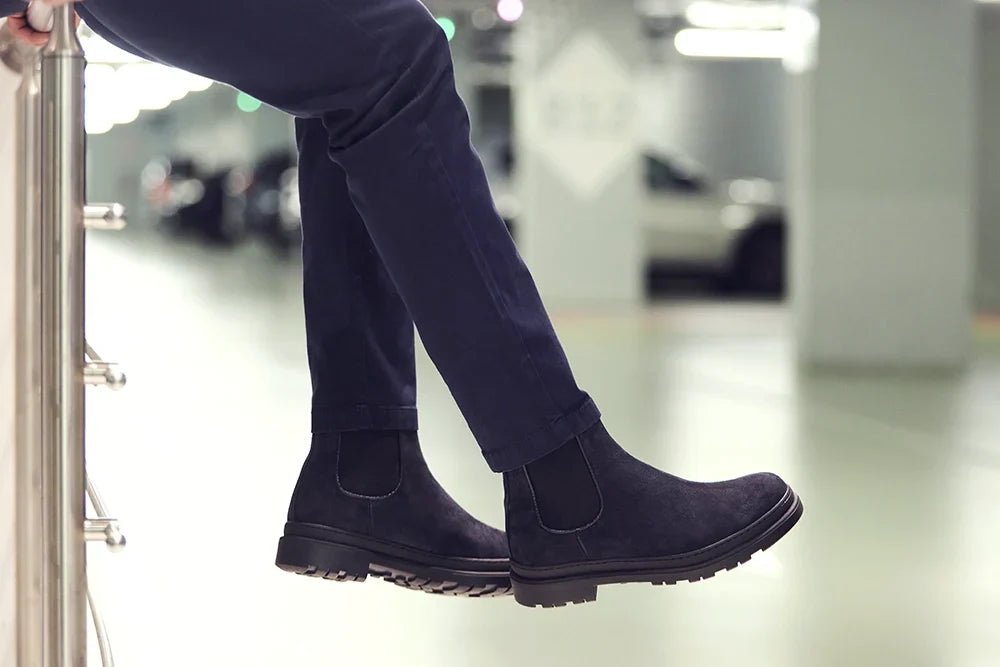 Vero — 7 Cm Elevator Chelsea Boots, Blue, Men's