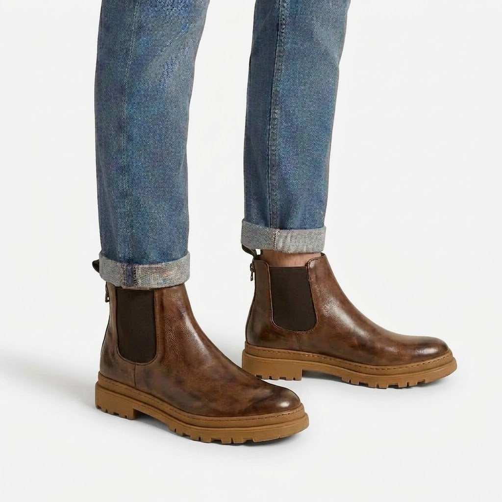 Ritiely Elevator Chelsea Boots Polished Brown 7 Cm