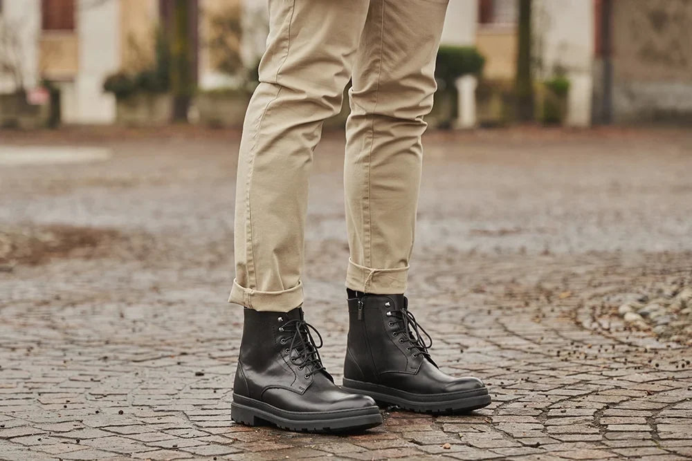 Morgex — 7 Cm Elevator Lace-Up Boots, Black, Men's