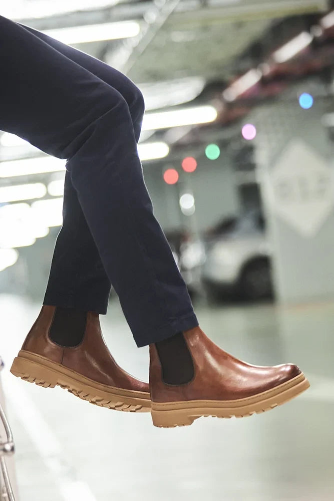 Bellavita — 7 Cm Elevator Chelsea Boots, Brown, Men's