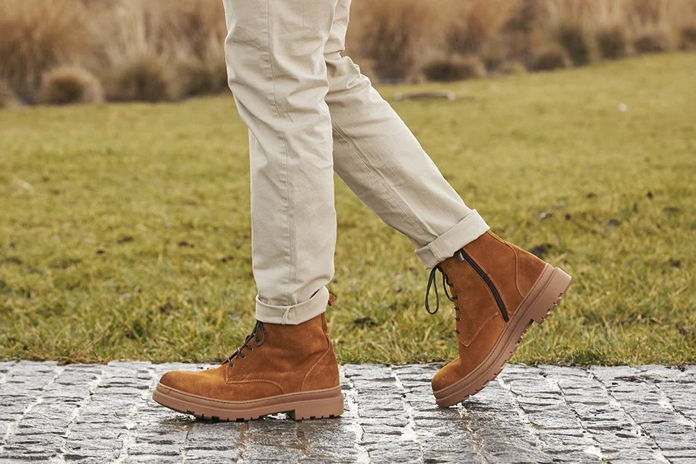 Campiglio — 7 Cm Elevator Lace-Up Boots, Camel, Men's