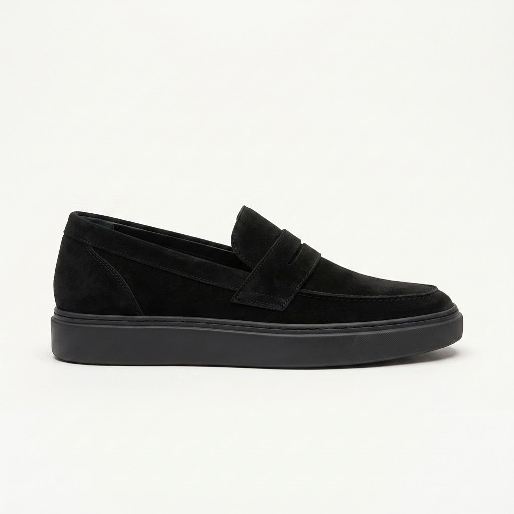 Ravello Suede Loafers Black 7 Cm