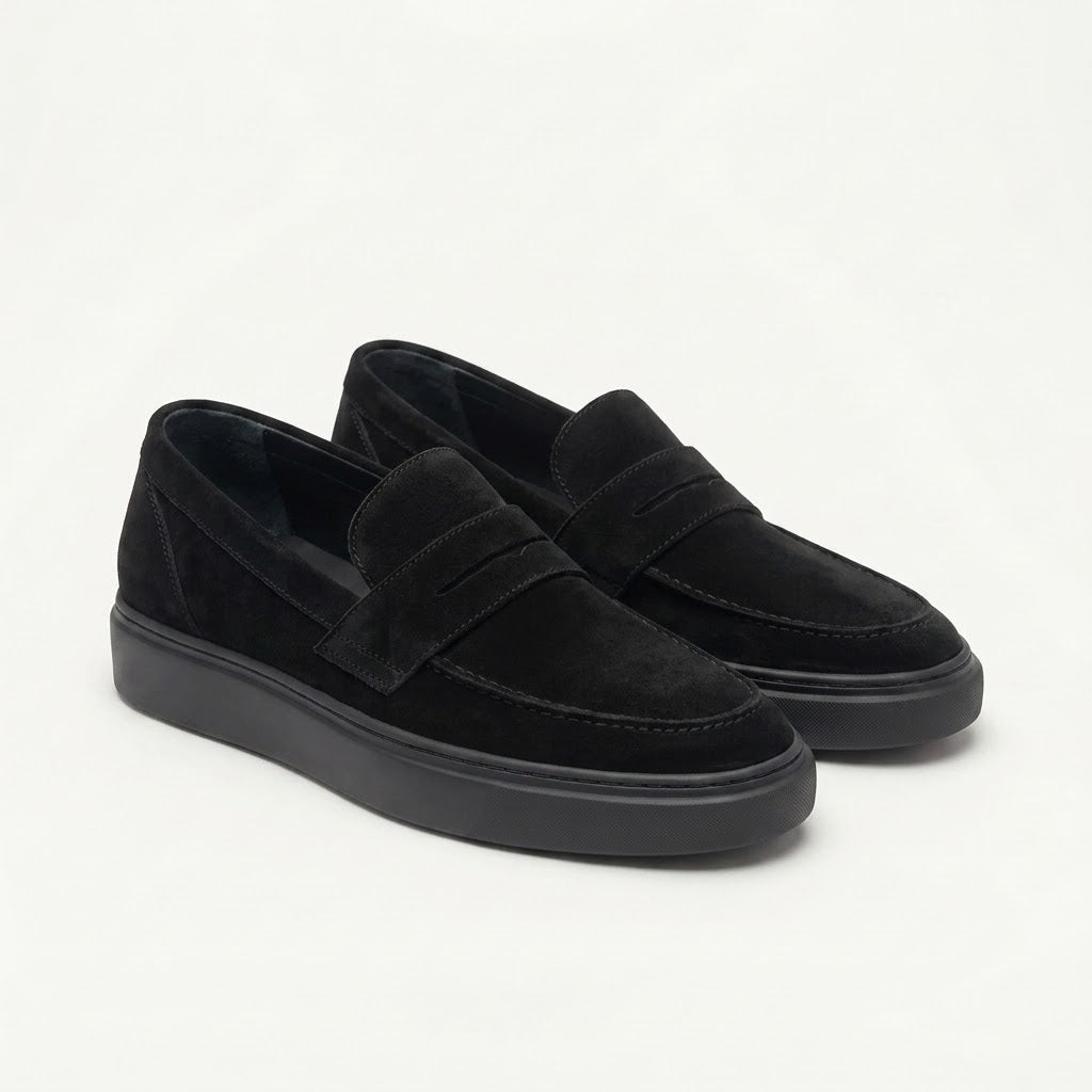 Ravello Suede Loafers Black 7 Cm
