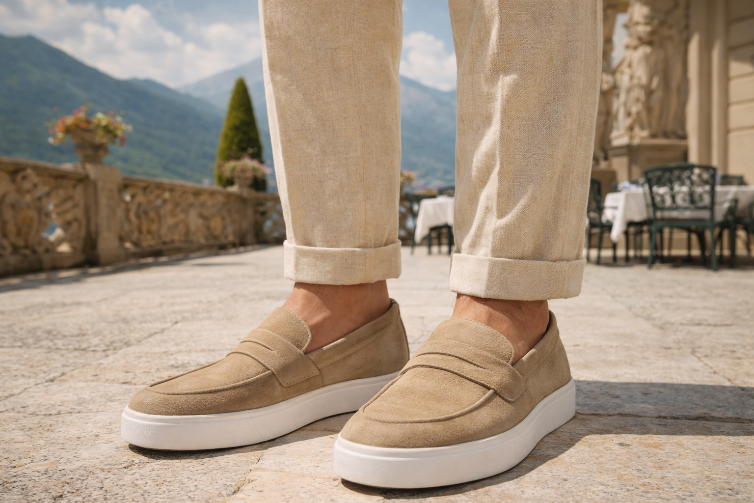 Ravello — 6 Cm Elevator Loafers, Beige, Men's