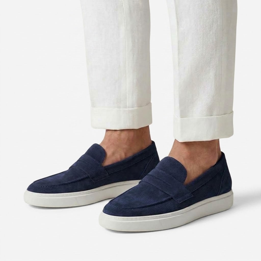 Ritiely Suede Loafers Navy Blue 7 Cm