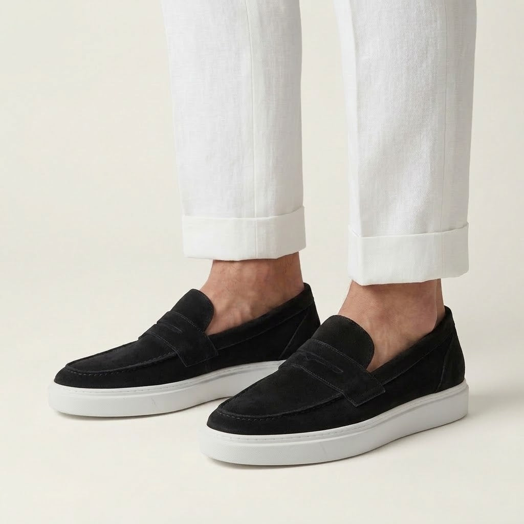 Ravello Suede Loafers Black 7 Cm