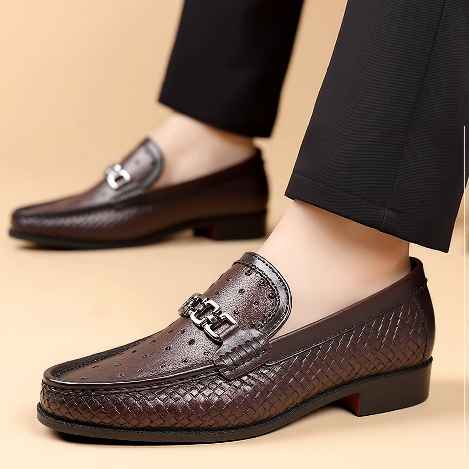 Montelli | Men's Woven Leather Loafers