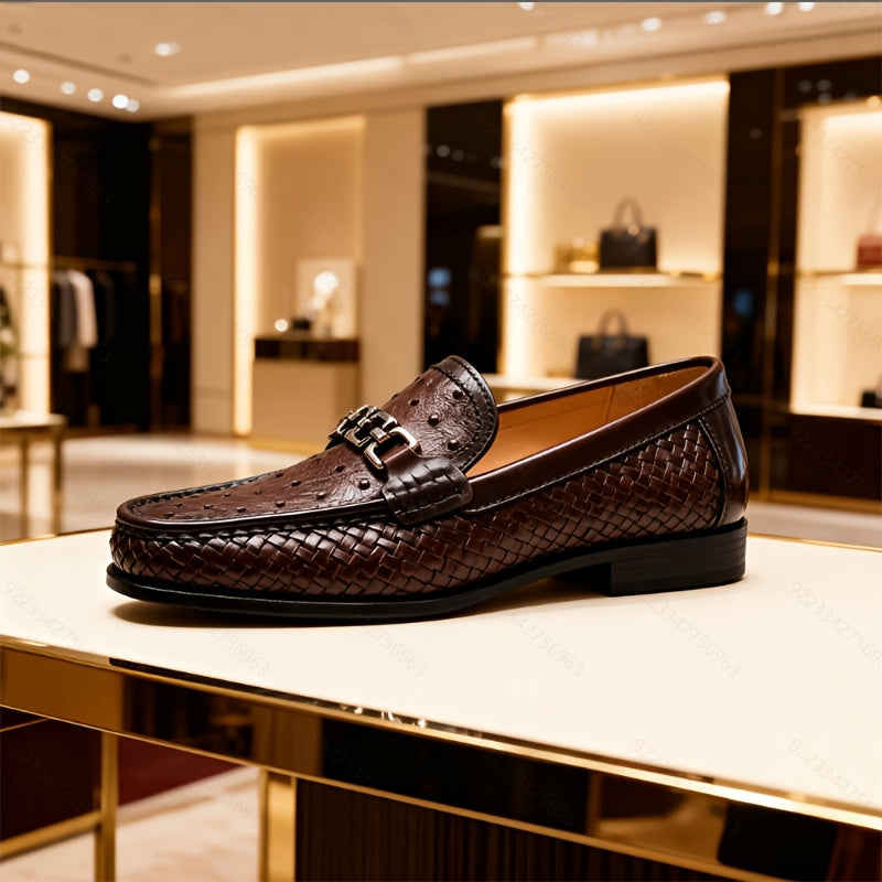 Montelli | Men's Woven Leather Loafers