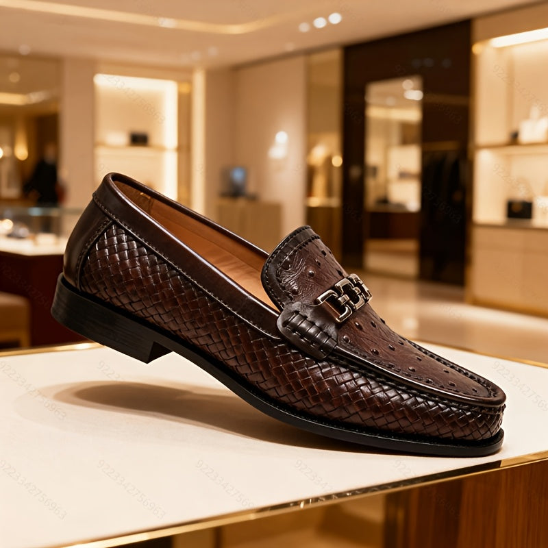 Montelli | Men's Woven Leather Loafers