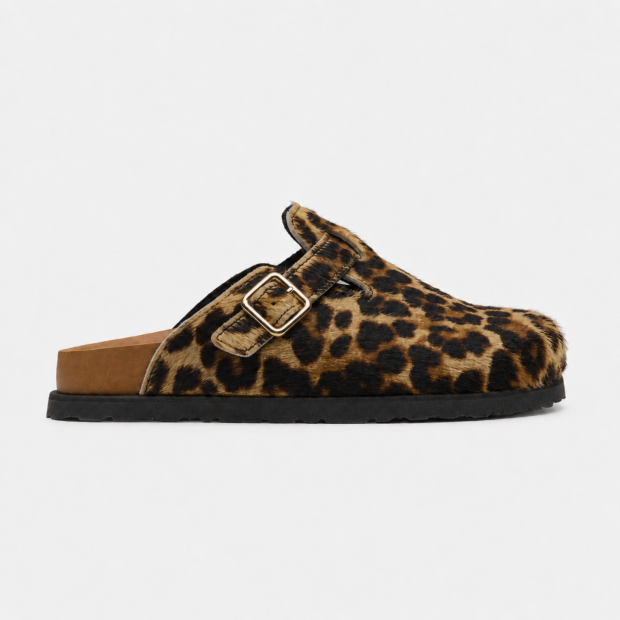 Leopard-Print  — Women's Leather Clogs