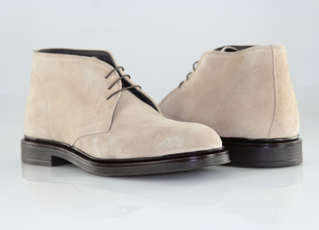 Capri — 7 Cm Elevator Chukka Boots, Beige, Men's