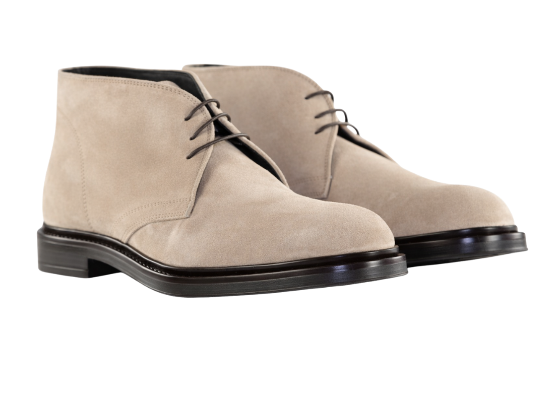 Capri — 7 Cm Elevator Chukka Boots, Beige, Men's