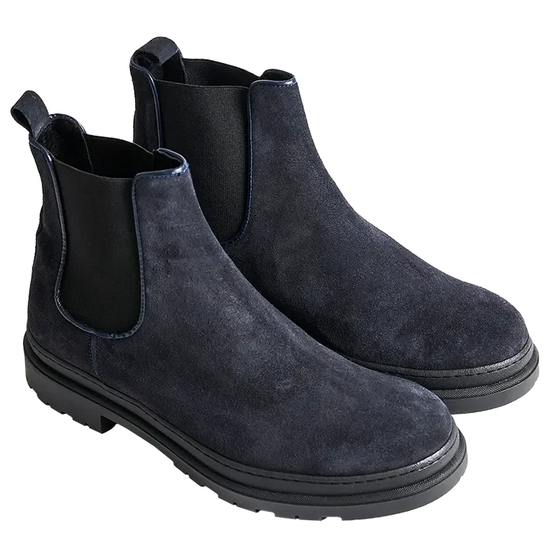 Vero — 7 Cm Elevator Chelsea Boots, Blue, Men's