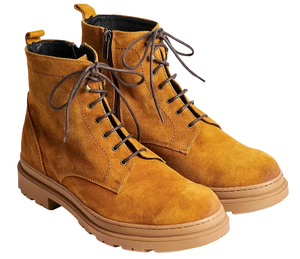 Campiglio — 7 Cm Elevator Lace-Up Boots, Camel, Men's