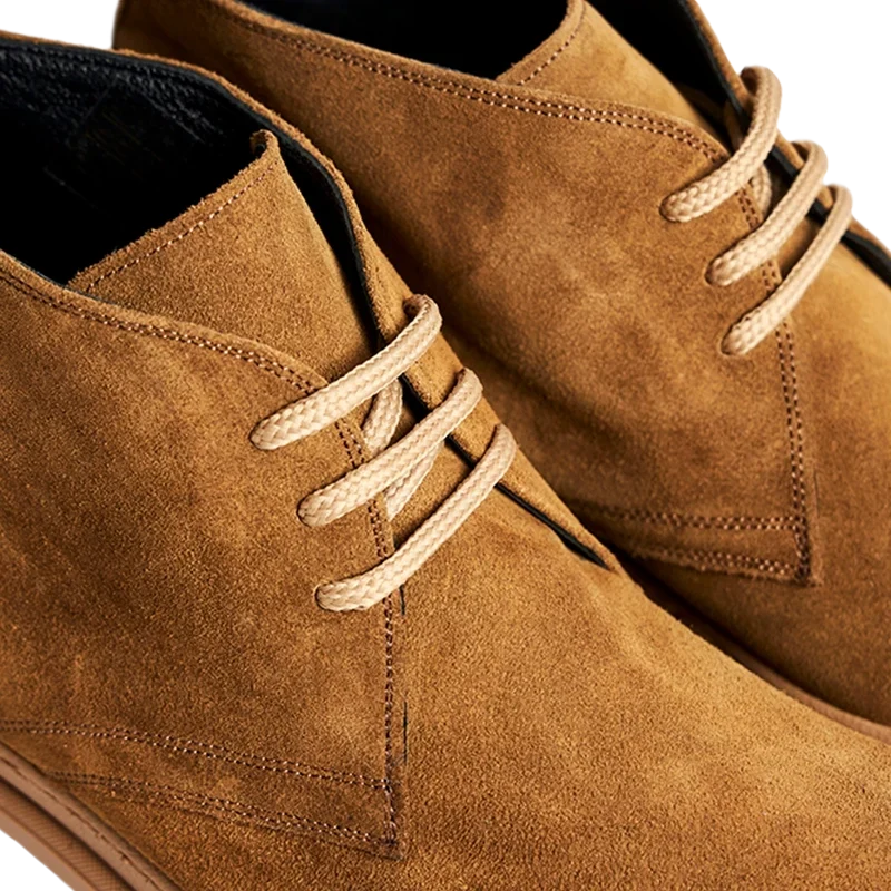 Della Corte — 7 Cm Elevator Chukka Boots, Camel, Men's