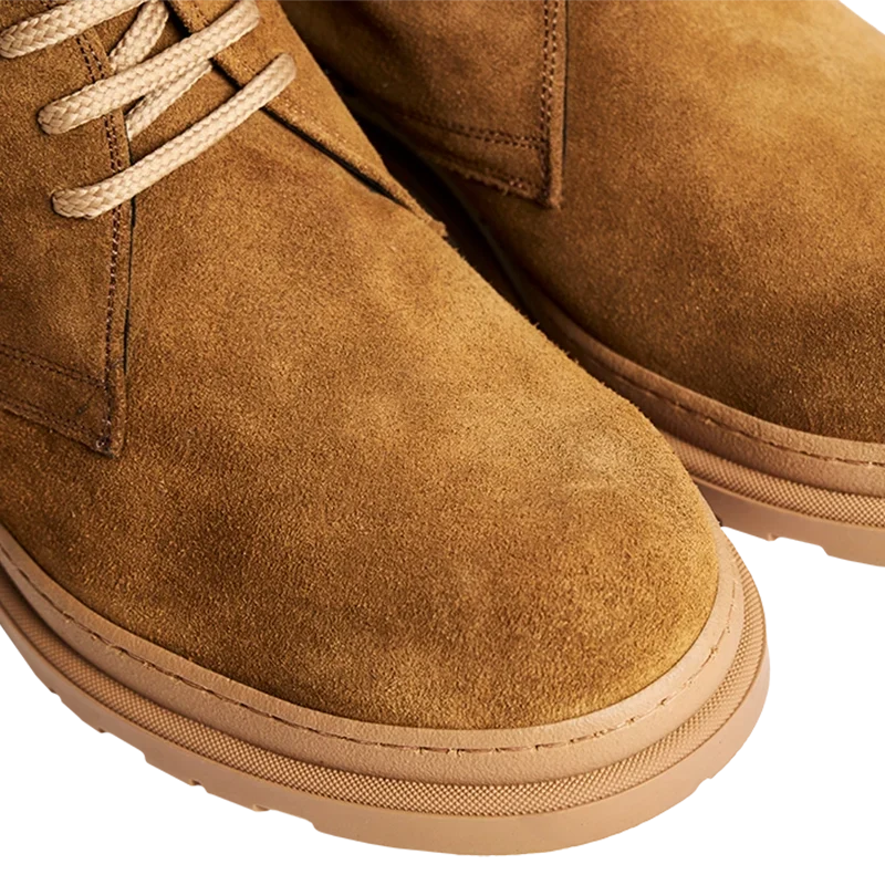 Della Corte — 7 Cm Elevator Chukka Boots, Camel, Men's