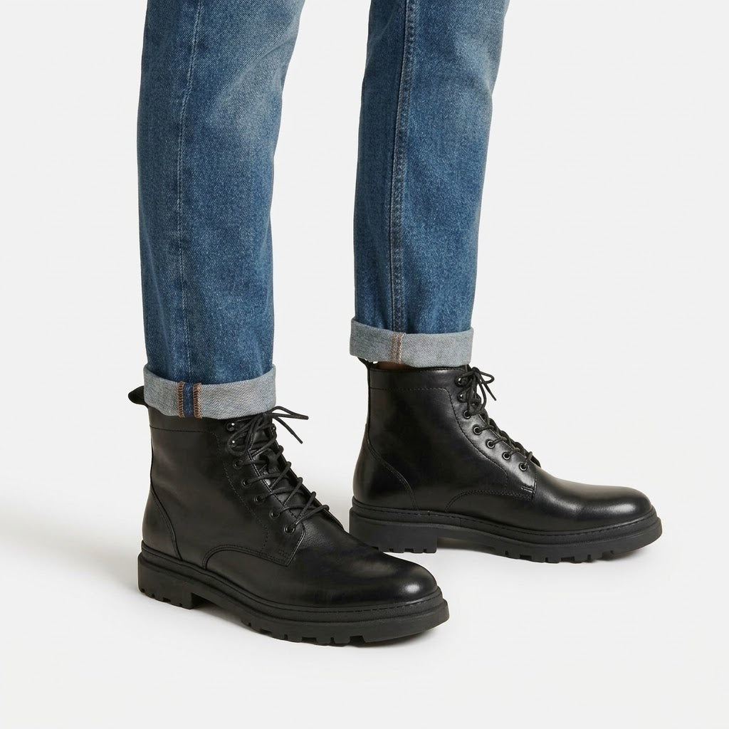 Ritiely Elevator Lace-Up Boots Black 7 Cm