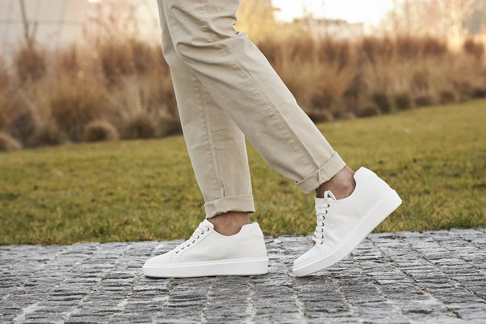 Amalfi — 6 Cm Elevator Sneakers, White, Men's