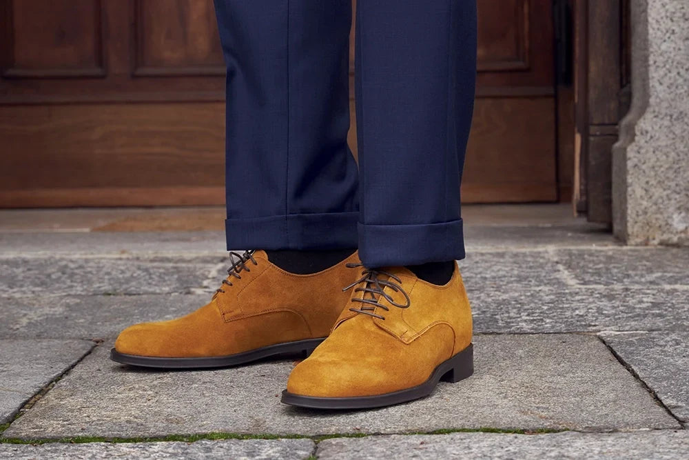 Svelto — 7 Cm Elevator Derby Shoes, Camel, Men's