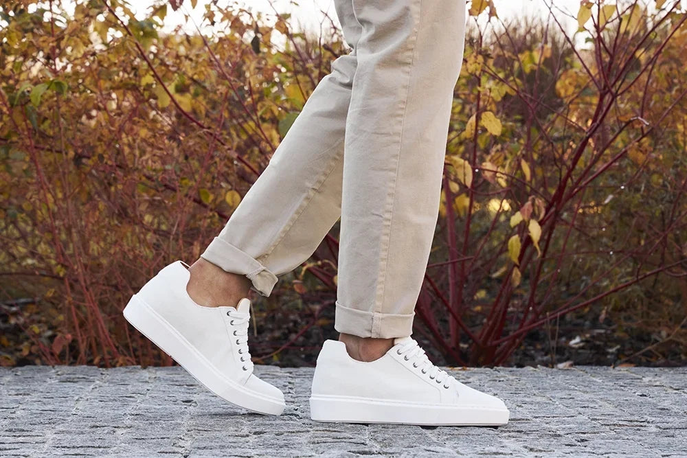 Amalfi — 6 Cm Elevator Sneakers, White, Men's